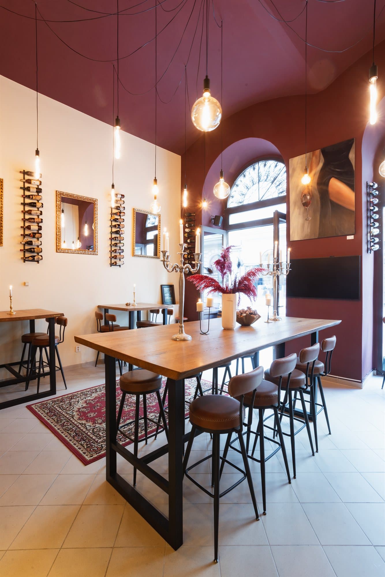 The candlelit interior of Cin Cin Wine Bar